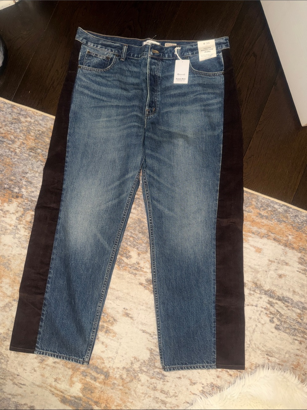 NWT Madewell x Kaihara Denim Pieced Barrel Leg Jeans - 33
